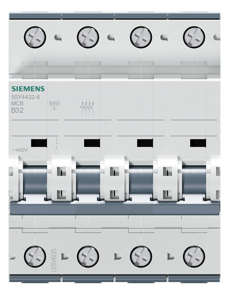 SIEMENS Leitungsschutzschalter UC B 32A 5SY4432-6 4p 400V 4TE 50Hz IP20