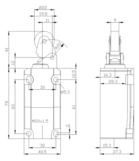 SIEMENS Einzelpositionsschalter 1S 1Ö 1W 3SE5112-0BE01 Metall Winkelrollenhebel