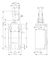 SIEMENS Einzelpositionsschalter 1S 2Ö 1W 3SE5112-0LE01 Metall Winkelrollenhebel