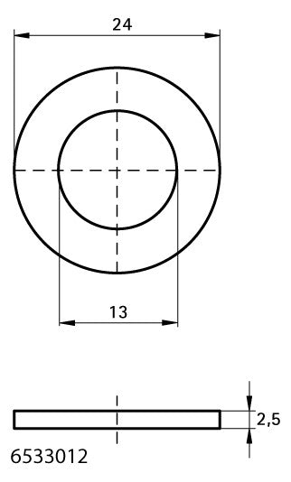 Walraven Unterlegscheibe EN-ISO 7089 ev 24x2,5 / Loch 13,0 - MLAR/LAR/RbALei | 6533012