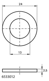 Walraven Unterlegscheibe EN-ISO 7089 ev 24x2,5 / Loch 13,0 - MLAR/LAR/RbALei | 6533012