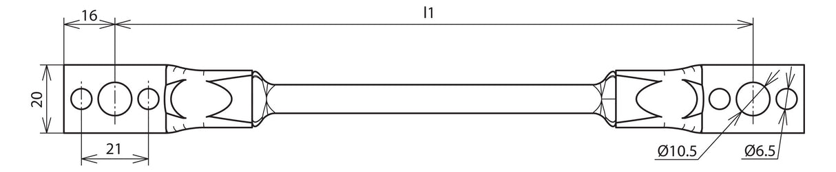 DEHN SE Überbrückungsseil Cu unbeh UEBS 16 L300 B10.5 B6.5 AL CU