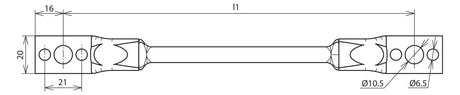 DEHN SE Überbrückungsseil Cu unbeh UEBS 16 L300 B10.5 B6.5 AL CU