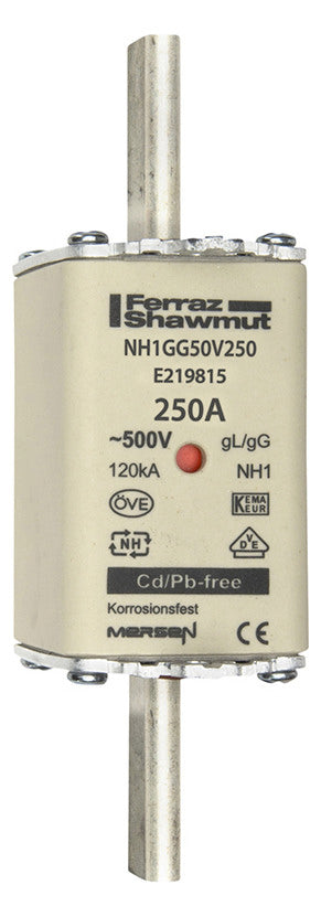 MERSEN NH-Sicherungseinsatz 250A NH1 gG NH1GG50V250 500VAC Kombik