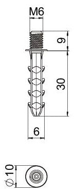 BETTERMANN Steckdübel  6mm Kst L30mm DP GM6 30