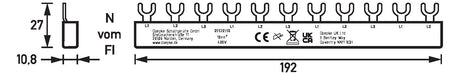 DOEPKE Phasenschiene 3ph 17,5mm 195mm EV-S G 3.11.120E 10qmm 63A Gabel isol