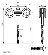 Walraven Zwillingschelle Stift 120 18mm sv EPDM für Metallheizungsrohre | 3535017