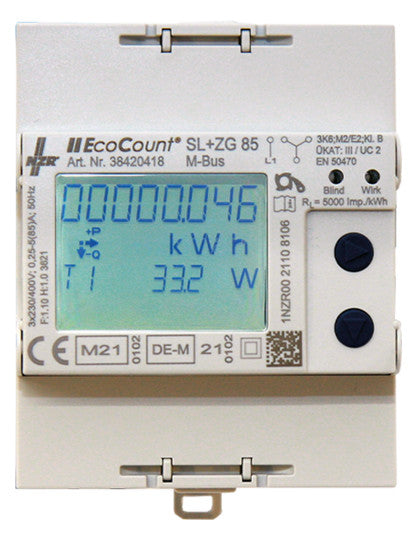NZR Drehstromzähler B 5A M-Bus elektr S0 EcoCount SL+ZG 85 MID M-Bus 0.25-5( digi