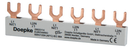 DOEPKE Phasenschiene 2ph 17,5mm 120mm Eurovario EV-S G 2.6.120 10qmm 120A