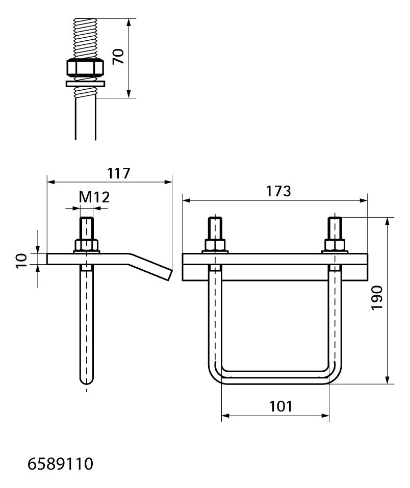 Walraven Trägerklammer Maxx BC100/120 für Maxx-Profile / fv 117x173x190mm | 6589110