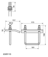 Walraven Trägerklammer Maxx BC100/120 für Maxx-Profile / fv 117x173x190mm | 6589110