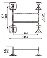 Walraven Rahmenkonstruktion Yeti 335 BUP 4x Yeti+Matte, 41-H Schienen, Kleinteile | 67685500