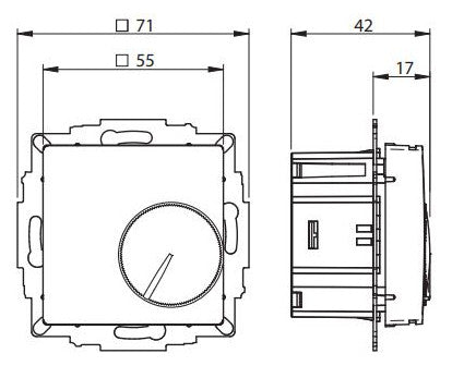 EBERLE Raumthermostat 230V 10A Öffner UTE 1003-RAL1013-G-55 IP20 Bimetall