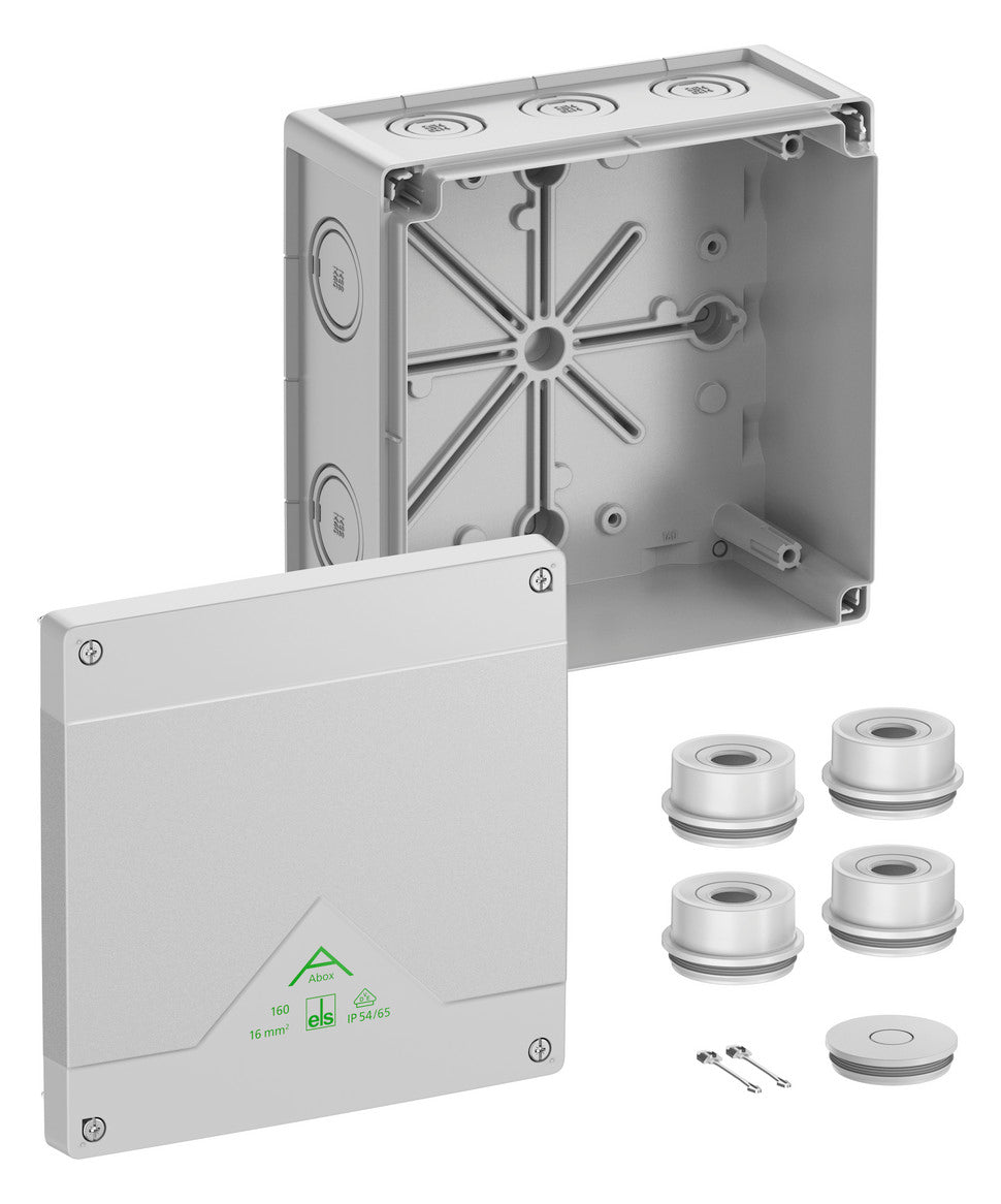 SPELSBERG Abzweigkasten 182x182mm Kst gr Abox 160-L IP55 IK07 hfr