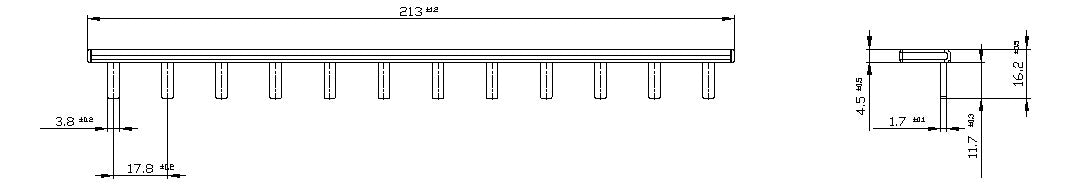 SIEMENS Sammelschiene 63A lamelliert 5ST3730 214x3,5x13mm flex