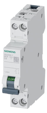 SIEMENS Leitungsschutzschalter AC C 6A 5SL6006-7 1+N 230V 1TE 50Hz IP20
