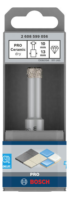 BOSCH-EW Diamant-Bohrkrone  10x33mm PRO CERAMIC DRY Steckachse 13 mm