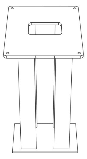 SIEDLE Briefkastenfuß Rechteck VA edst ZE/STL 308 x 308 500mm