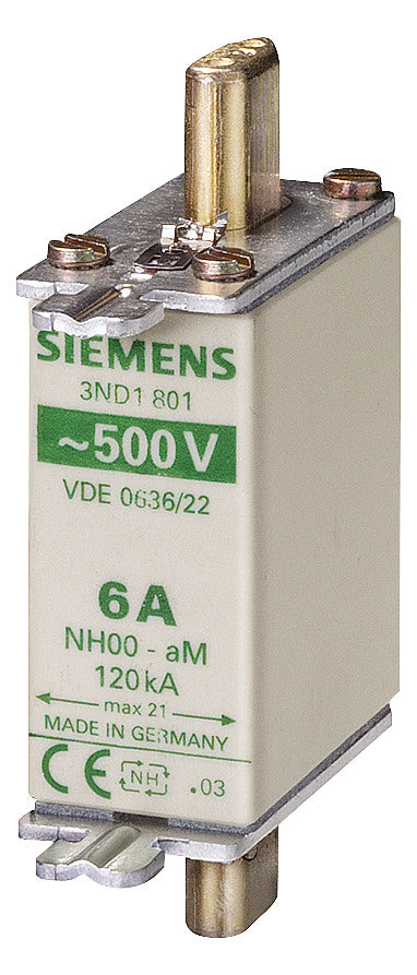SIEMENS NH-Sicherungseinsatz 35A NH000 3ND1814 500VAC aM Stirnk