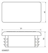 WALRAVEN Schienenendstopfen Strut 41x21 Polyethylen 41x21x16 grün