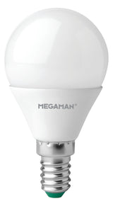 MEGAMAN LED-Kugellampe E14 P45 4,9W ws F MM21084 2700K 470lm opal 360° AC