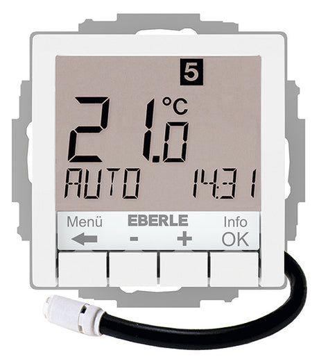 EBERLE Raumtemperaturregler 10-40°C 230V UTE 4800-F-RAL9016-G-55 ws IP30 16A