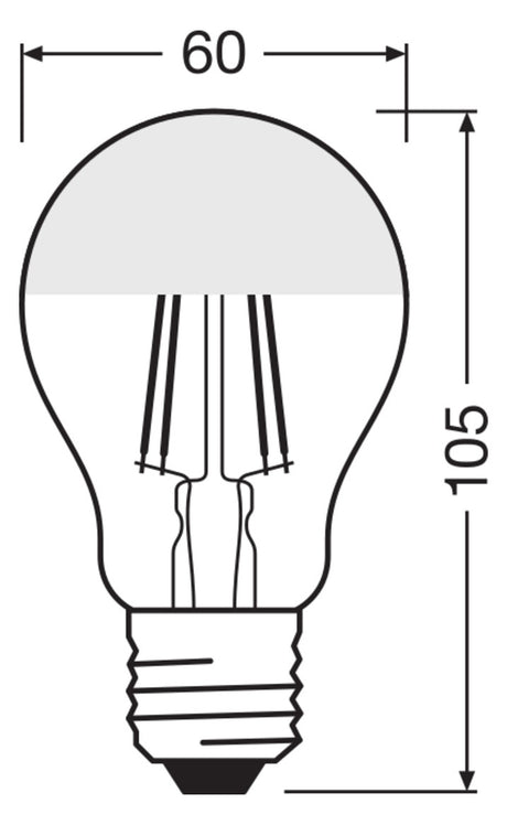 LEDVANCE LED-Lampe FM E27 6,5W 2700K ws LED Classic A 50 Fil Mirror P 6.5W 650lm