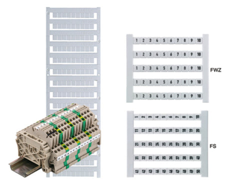 WEIDMÜLLER Klemmenmarkierung ws RM=5mm DEK 5 FWZ 1,3,5-19 1/3/5-19 horiz