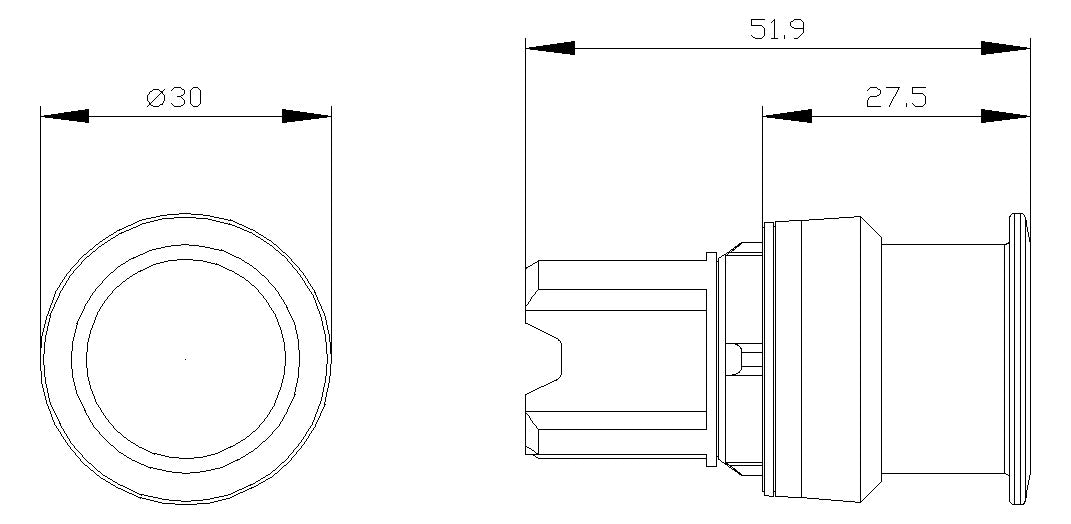 SIEMENS Frontelement für Not-Aus  22mm 3SU1000-1AD10-0AA0 sw rnd IP68 hoch