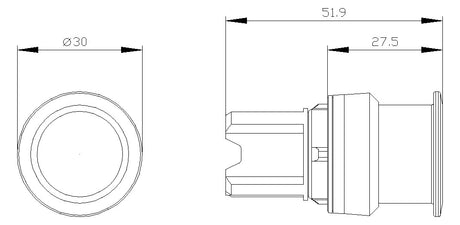 SIEMENS Frontelement für Not-Aus  22mm 3SU1000-1AD10-0AA0 sw rnd IP68 hoch