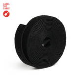 LTC ROLL STRAP, Doppelseitige Klettbandrolle 3m schwarz Ring