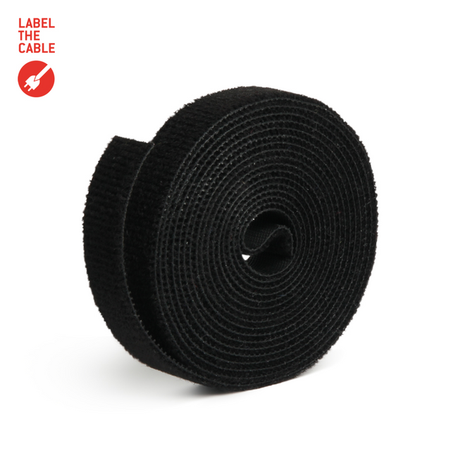 LTC ROLL STRAP, Doppelseitige Klettbandrolle 3m schwarz Ring