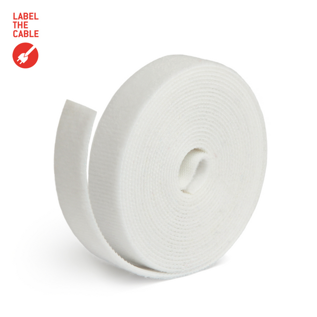 LTC ROLL STRAP, Doppelseitige Klettbandrolle 3m weiß Ring