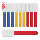 LTC MINI TAGS Kleine Klettkabelbinder mit Beschriftungstafeln 10 Stk Set ge/bl/rt Packung