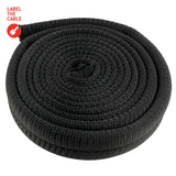 LTC CABLE TUBE, Gewebekabelschlauch Durchmesser 2.5 - 4 cm 2m schwarz Ring
