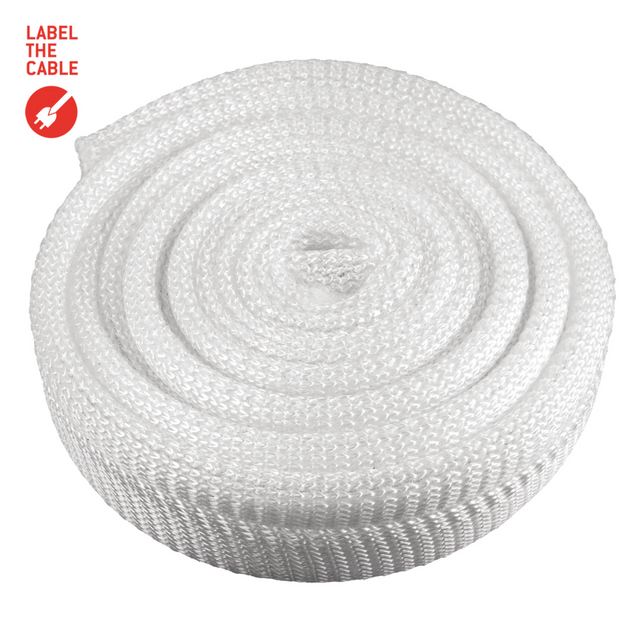 LTC CABLE TUBE, Gewebekabelschlauch Durchmesser 2.5 - 4 cm 2m weiß Ring