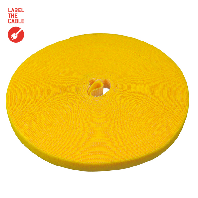 LTC ROLL STRAP Doppelseitige Klettbandrolle 25m gelb Ring