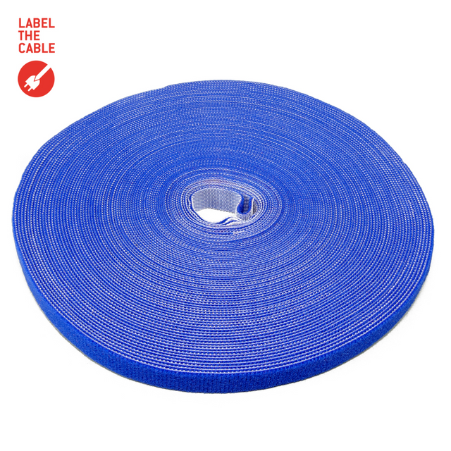 LTC ROLL STRAP, Doppelseitige Klettbandrolle 25m blau Ring