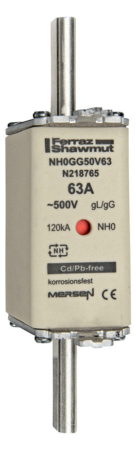 MERSEN NH-Sicherungseinsatz 63A NH0 gG NH0GG50V63 500VAC Kombik