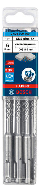 BOSCH-EW Hammerbohrer  6mm SDSplus SDS plus-7X 10p 100/165mm f.Beton