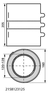 WALRAVEN Brandschutzmanschette Pacifyre MK II für br. Rohr / ged. MSV 125 mm