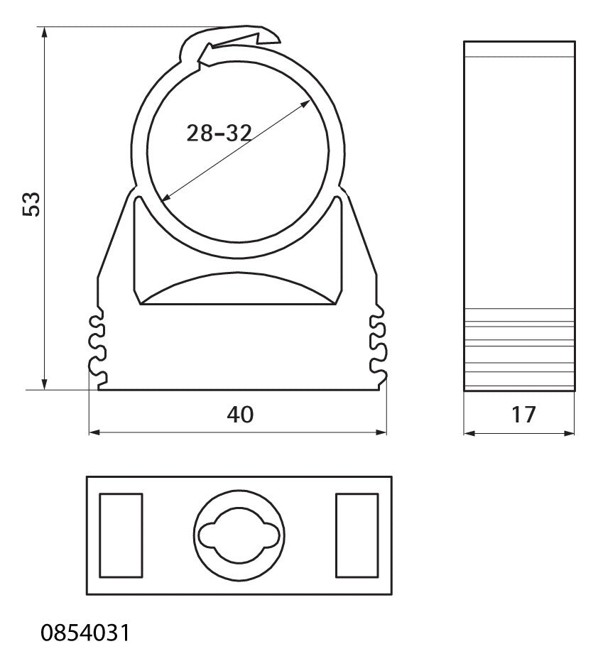 Walraven Rohrschelle starQuick grau 17x40x53 PA 28-32 mm | 0854031