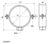 Walraven Gleitschelle 434 1/2 Zoll 75mm ev f. PE-Rohr (Einlegeschalen erhältl.) | 4383075