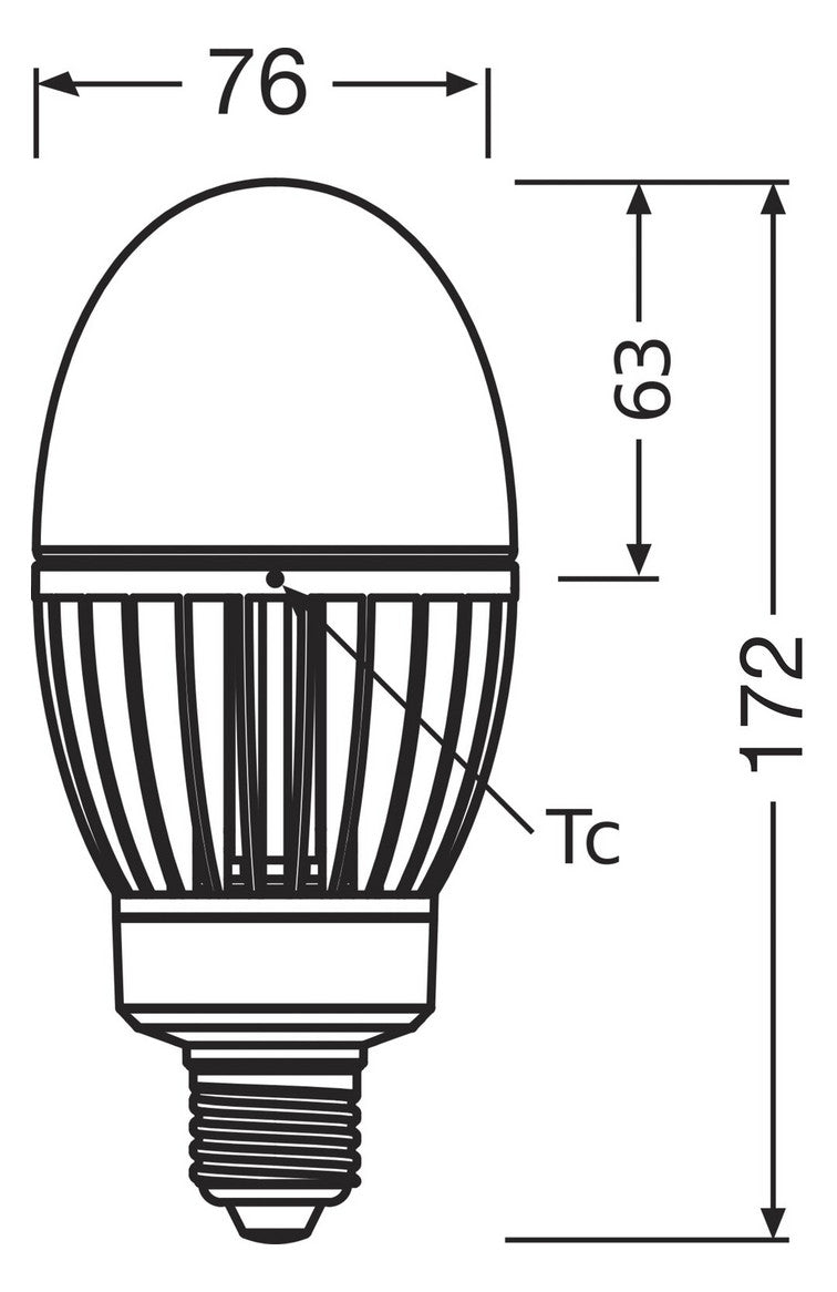 OSRAM LED-Lampe E27 29W 4000K ws 4000lm LW2729NM D opal AC  76x172mm 230V