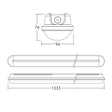 THORNECO LED-Feuchtraumleuchte 60W 4000K JULIE FLEX 1500 6300 840 6300lm gr Konv
