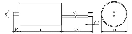 HOUBEN Kondensator 4uF 250V  28x54mm 526169 Parallel.f.LL