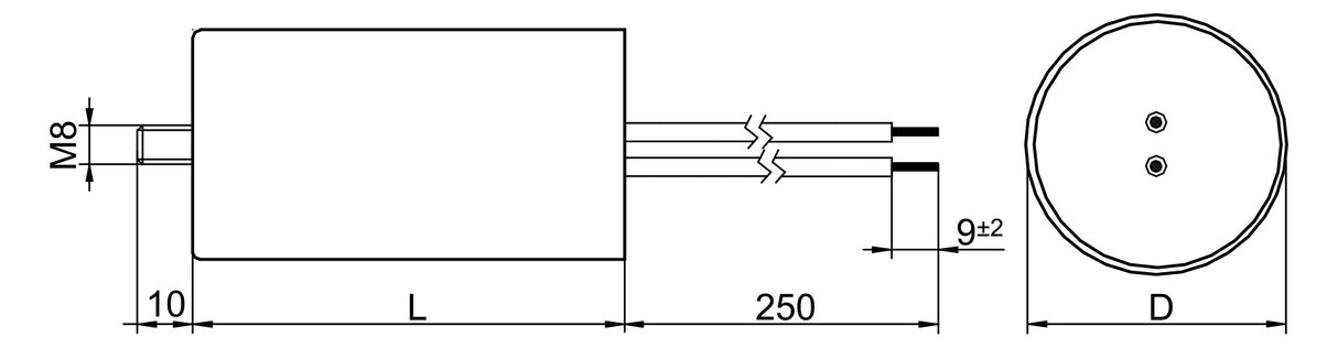 HOUBEN Kondensator 6uF 250V  30x55mm 526170 Parallel.f.LL