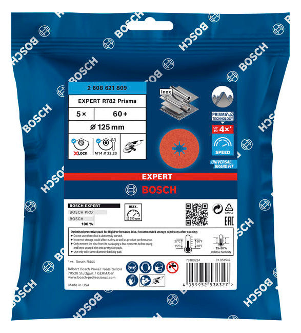 BOSCH-EW Schleifscheibe K60mm  125mm Disc X-LOCK cambered f.Metall