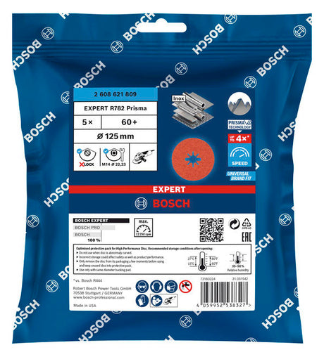 BOSCH-EW Schleifscheibe K60mm  125mm Disc X-LOCK cambered f.Metall