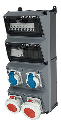 MENNEKES CEE-Kombi Kst gr IP67 2Steckd AMAXX 940016 1x16A5p400V 1x32A5p400V